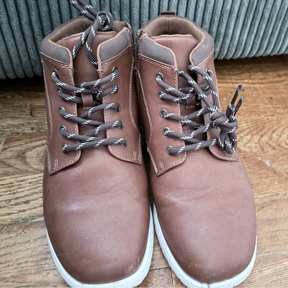 Cognac Massimo Dress Shoes with White Soles